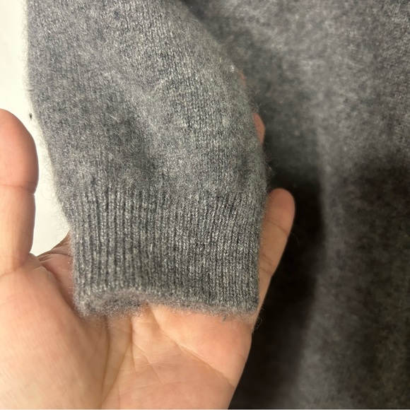 100% CASHMERE Sweater Grey Moda INTL size Small - Picture 5 of 8